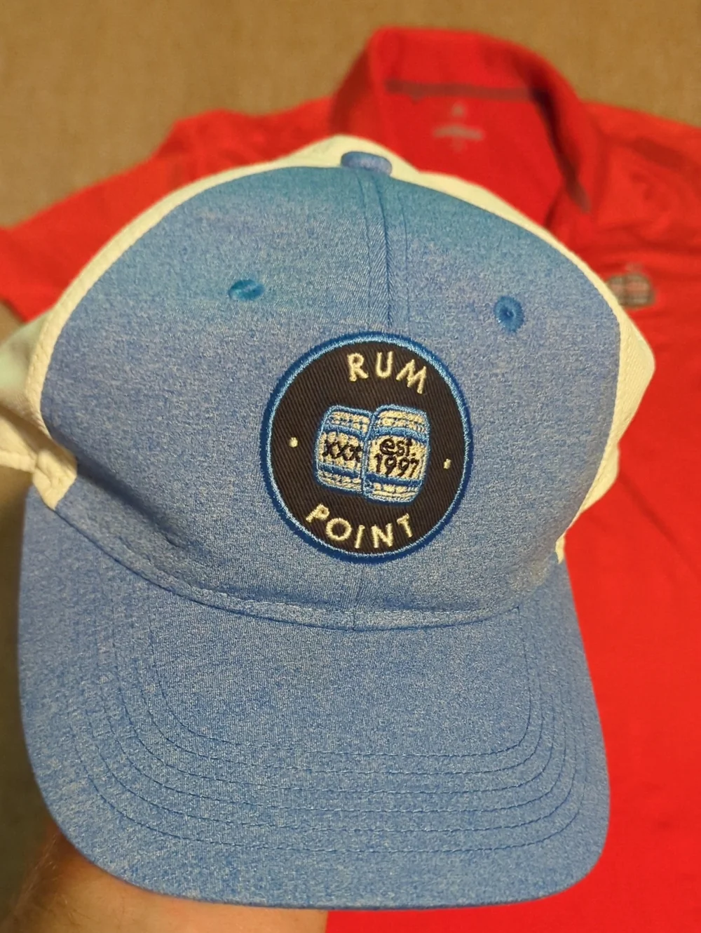Mens Rum Point Golf Club Hat And Polo Size Large